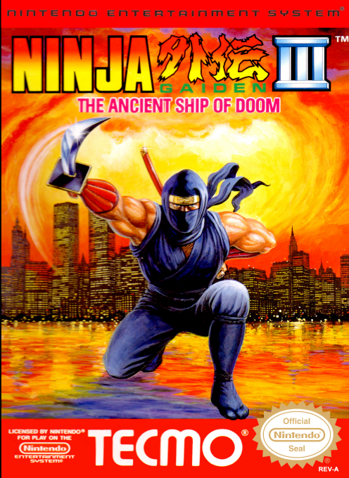 Ninja Gaiden III Ancient Ship of Doom box art for NES
